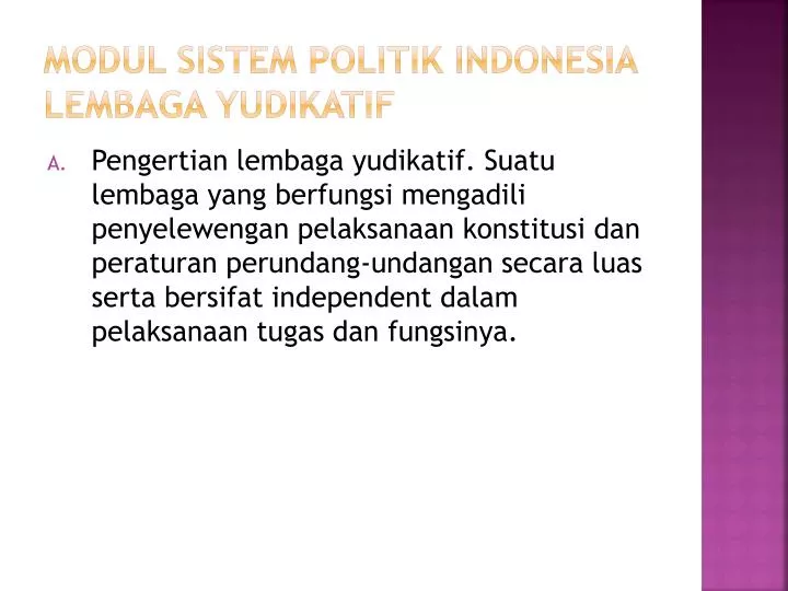 modul sistem politik indonesia lembaga yudikatif