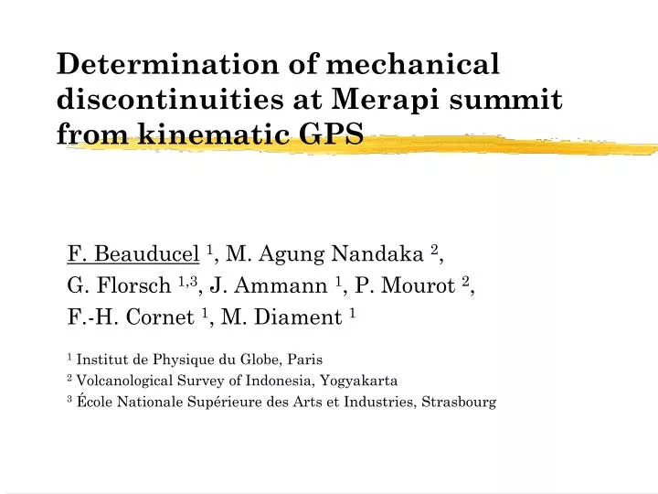 determination of mechanical discontinuities at merapi summit from kinematic gps