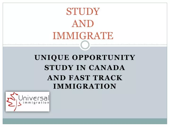 study and immigrate