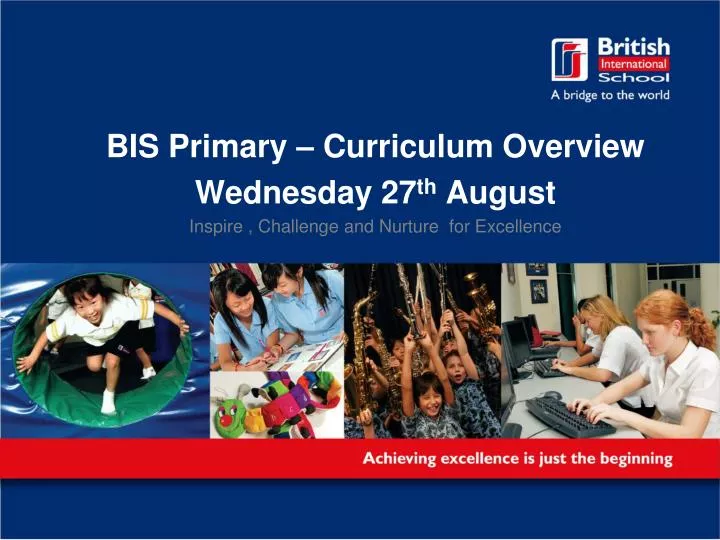 bis primary curriculum overview wednesday 27 th august inspire challenge and nurture for excellence