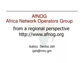 AfNOG Africa Network Operators Group