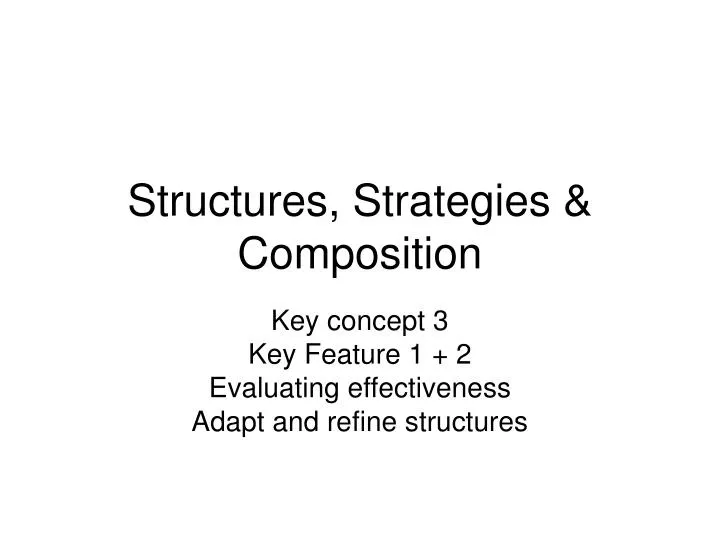 structures strategies composition