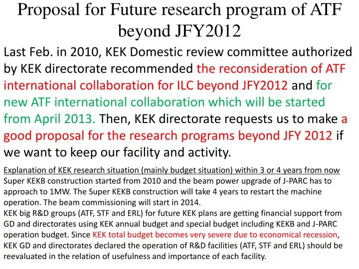 proposal for future research program of atf beyond jfy2012