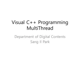 Visual C++ Programming MultiThread
