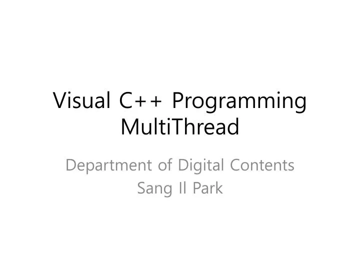 visual c programming multithread
