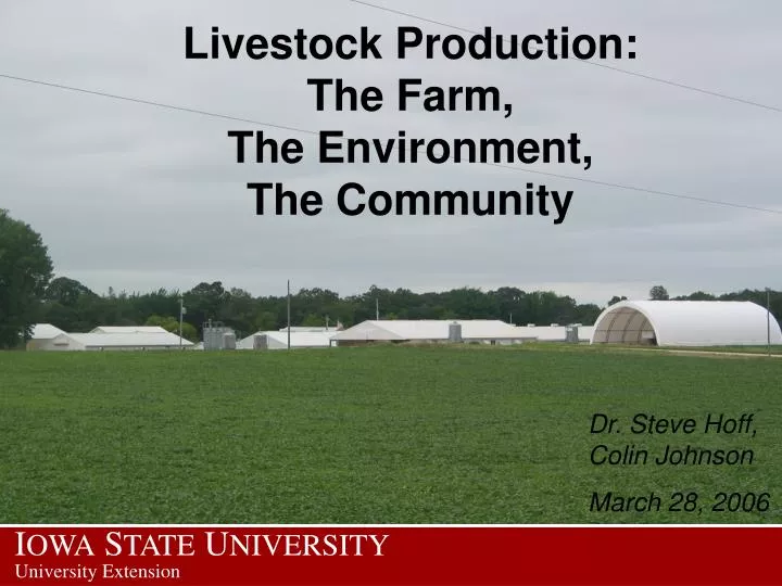 livestock production the farm the environment the community