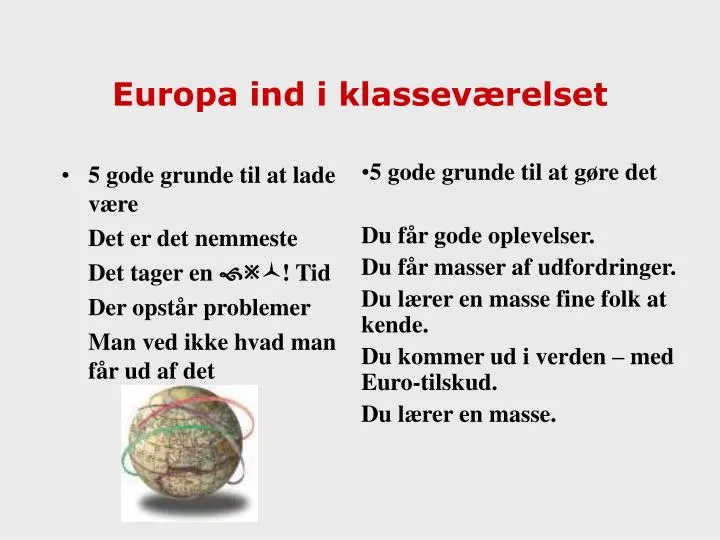 europa ind i klassev relset