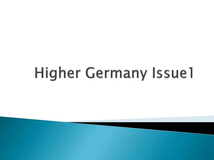 higher germany issue1
