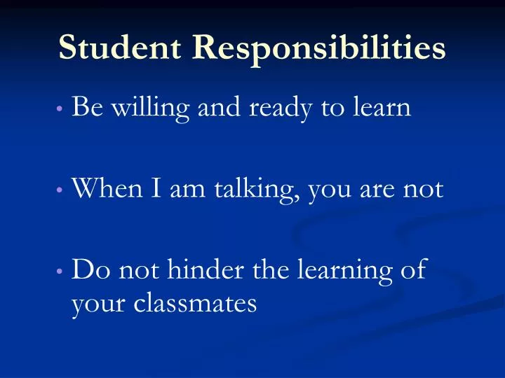 student responsibilities