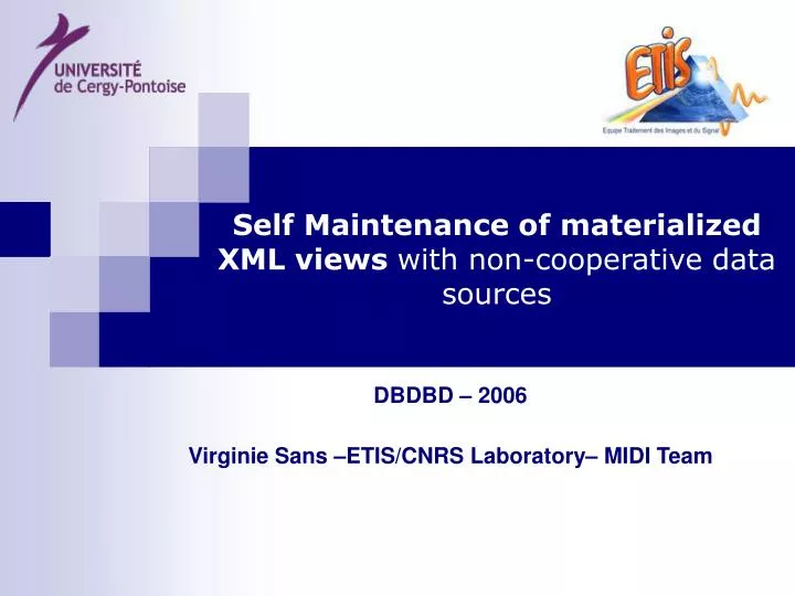 self maintenance of materialized xml views with non cooperative data sources