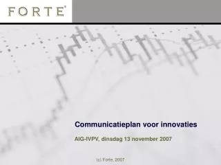 Communicatieplan voor innovaties