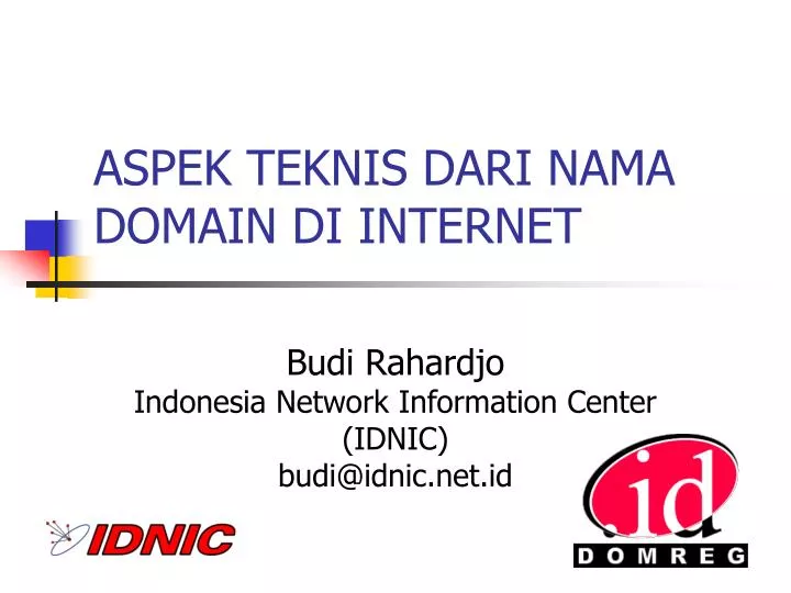 aspek teknis dari nama domain di internet