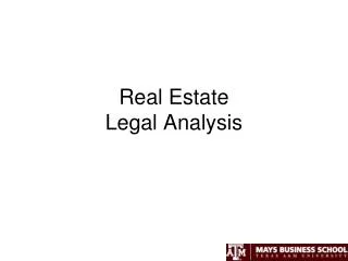 Real Estate Legal Analysis