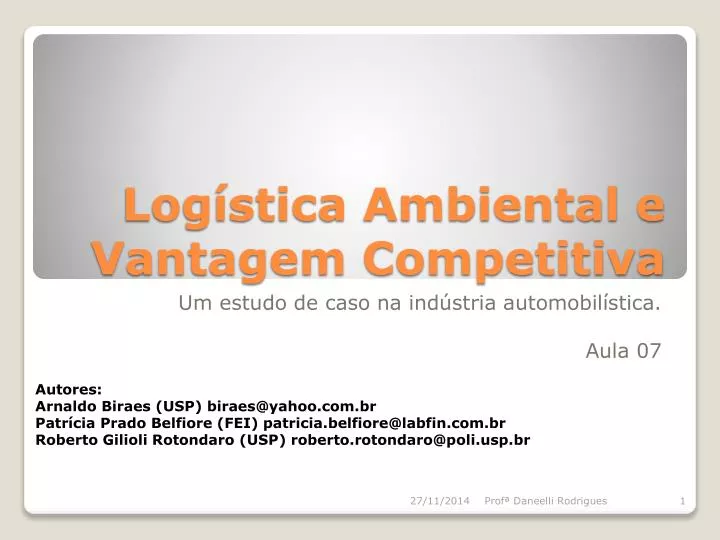 log stica ambiental e vantagem competitiva