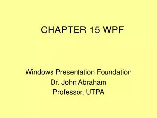 CHAPTER 15 WPF