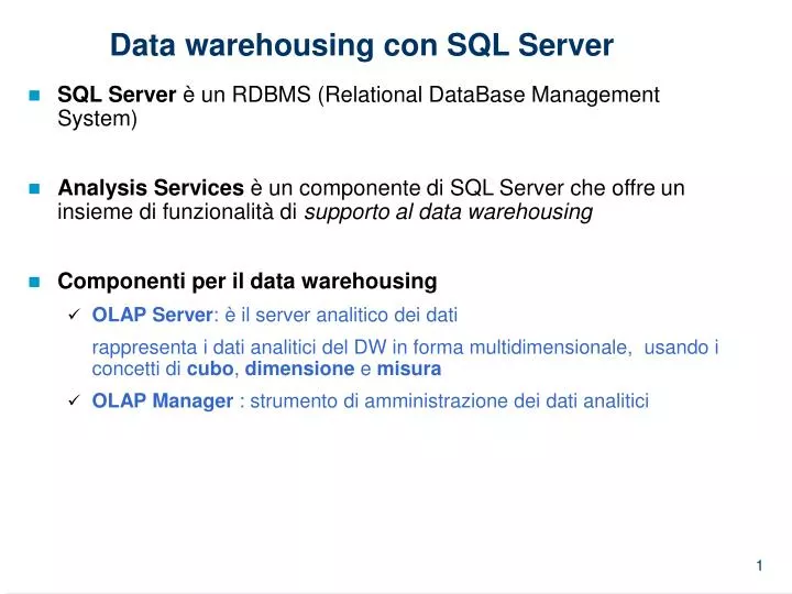data warehousing con sql server