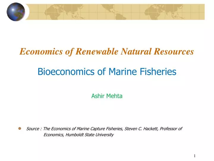economics of renewable natural resources