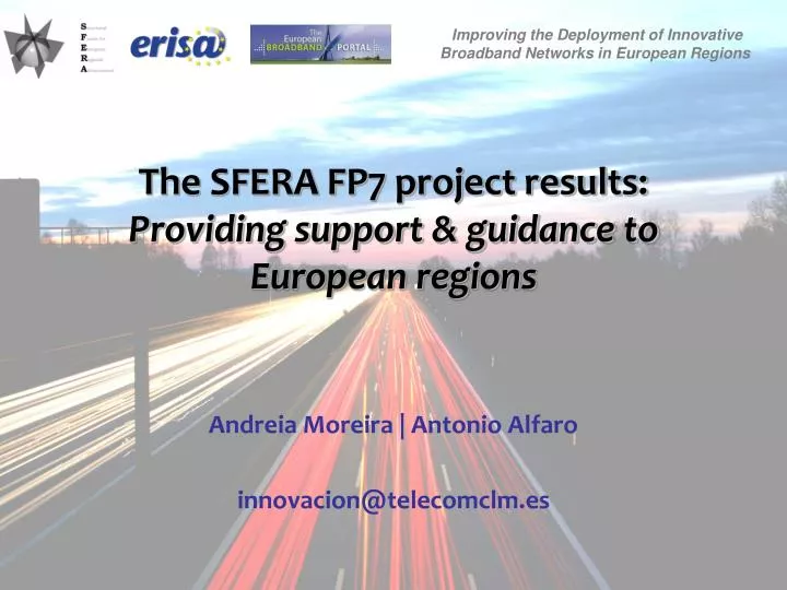 the sfera fp7 project results providing support guidance to european regions