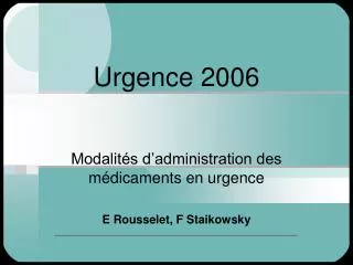 Urgence 2006