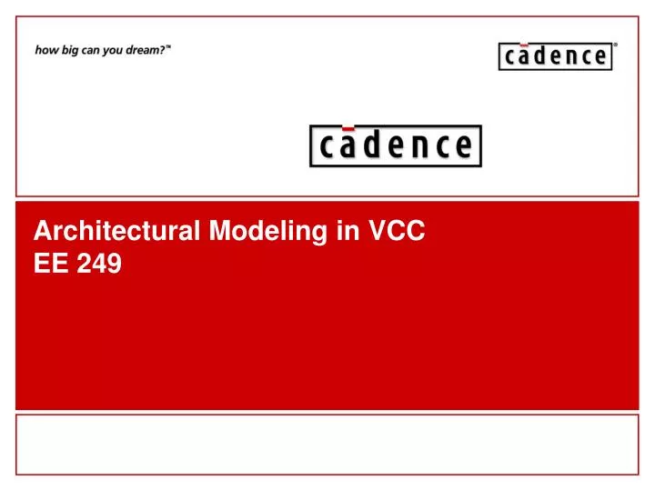 architectural modeling in vcc ee 249