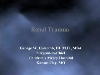 Renal Trauma