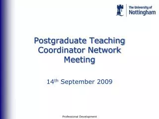 Postgraduate Teaching Coordinator Network Meeting
