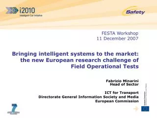 Fabrizio Minarini Head of Sector ICT for Transport