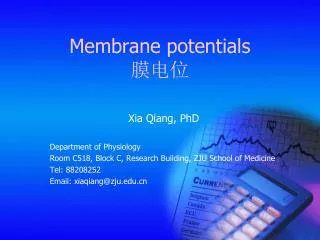 Membrane potentials 膜电位