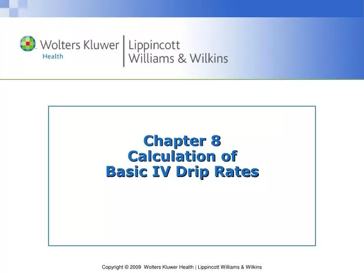 chapter 8 calculation of basic iv drip rates
