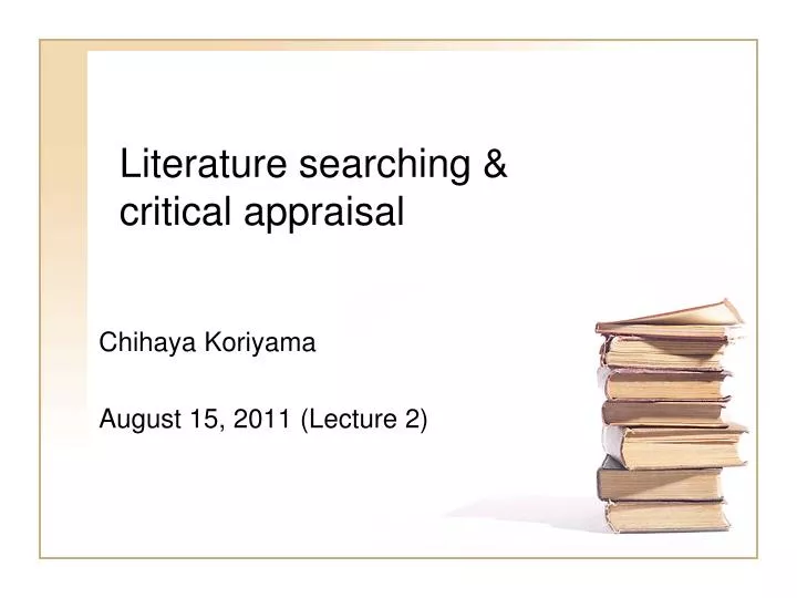 literature searching critical appraisal