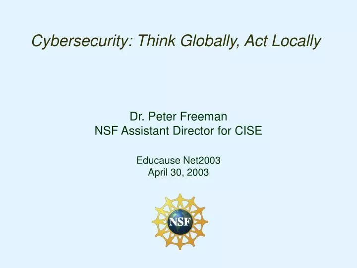 cybersecurity think globally act locally
