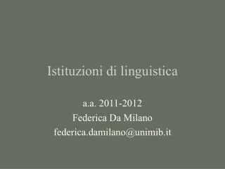 istituzioni di linguistica