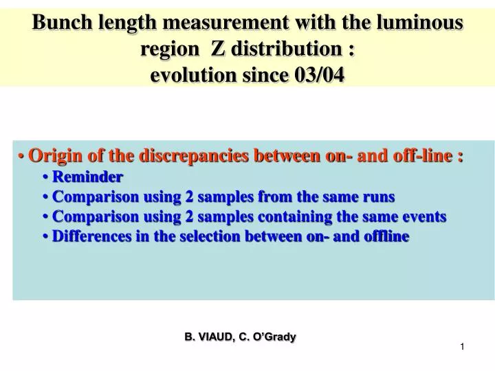 bunch length measurement with the luminous region z distribution evolution since 03 04