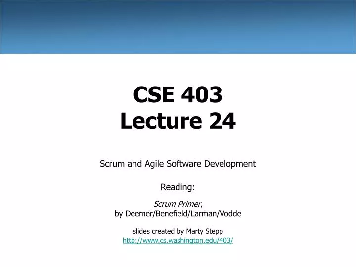 cse 403 lecture 24
