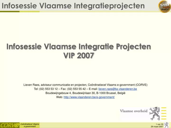 infosessie vlaamse integratie projecten vip 2007