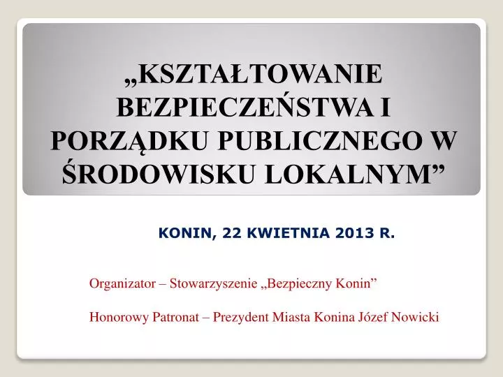 kszta towanie bezpiecze stwa i porz dku publicznego w rodowisku lokalnym