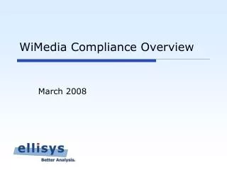 WiMedia Compliance Overview