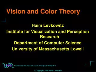 Vision and Color Theory