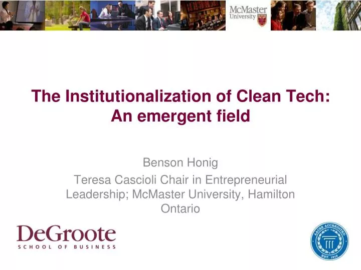 the institutionalization of clean tech an emergent field