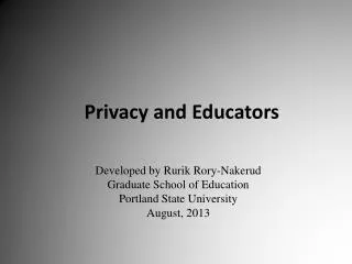 Privacy and Educators