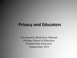 Privacy and Educators