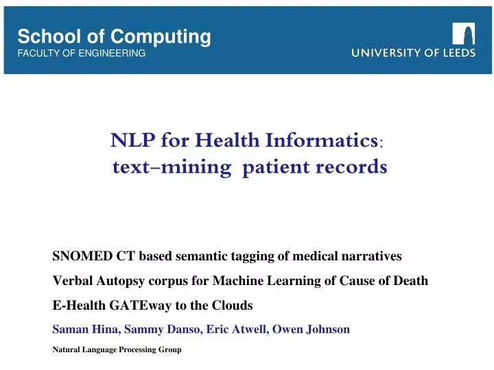nlp for health informatics text mining patient records