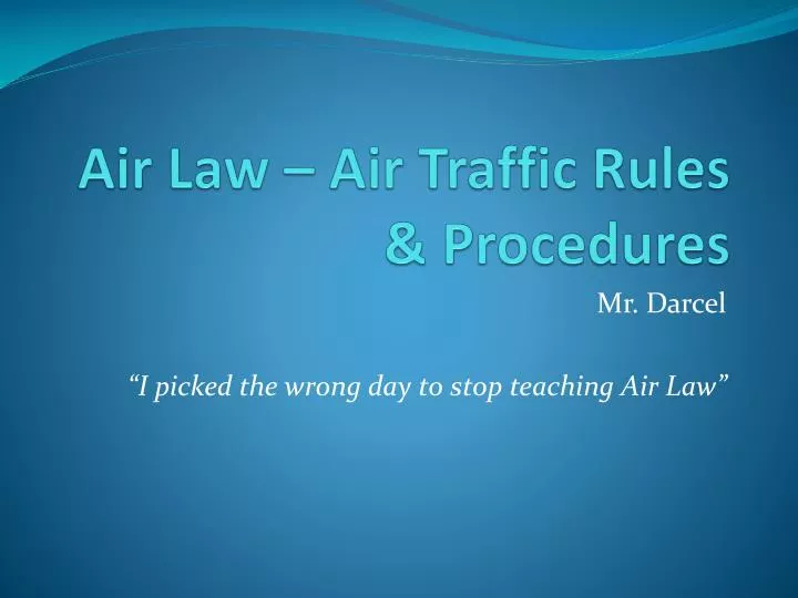 air law air traffic rules procedures