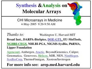 Synthesis &amp; Analysis on Molecular Arrays