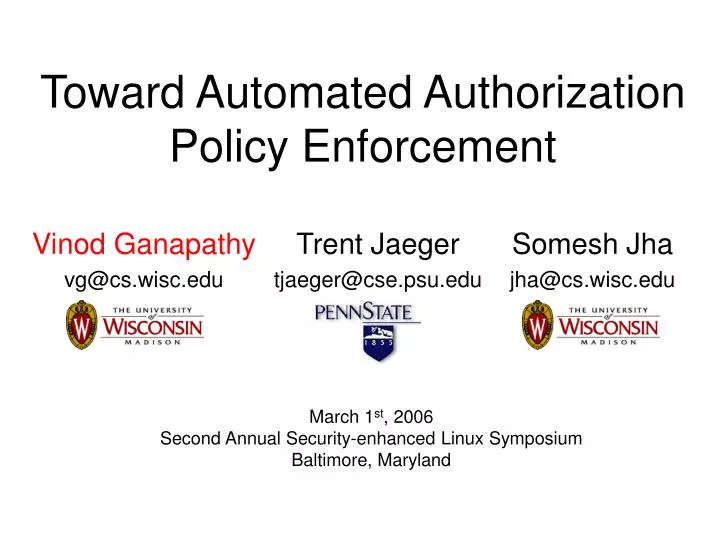 toward automated authorization policy enforcement
