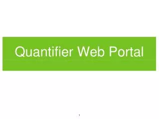 Quantifier Web Portal