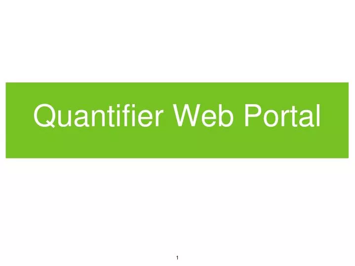 quantifier web portal