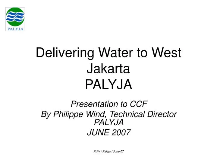 delivering water to west jakarta palyja