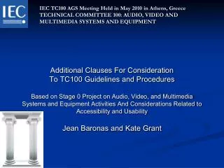 IEC TC100 AGS Meeting Held in May 2010 in Athens, Greece