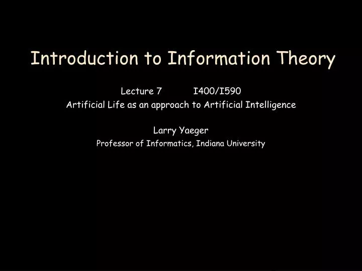 introduction to information theory